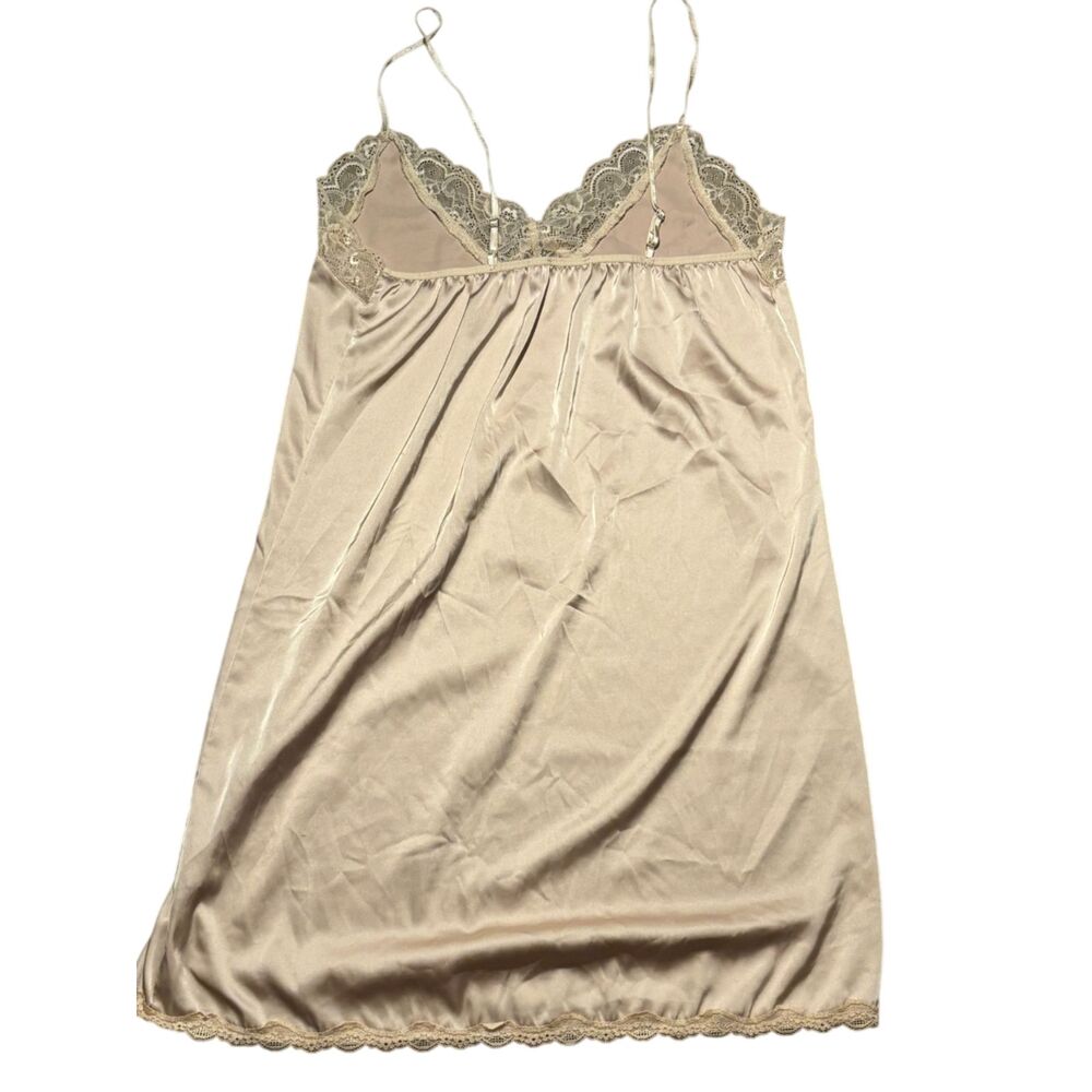 Dainty feminine romantic coquette lace slip dress w bow, slit & adjustable strap - Picture 2 of 6